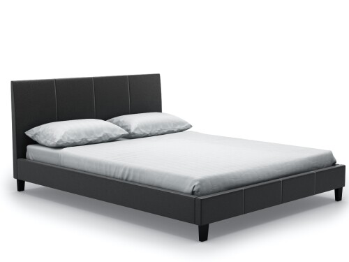 Haagen Queen-Sized Bed (Fabric Charcoal)