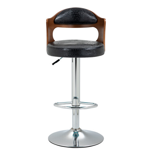 Detria Bar Chair (Black/Walnut)