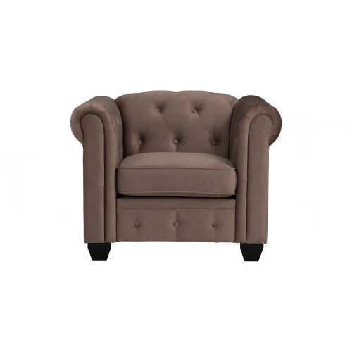 Cuda 1 Seater Sofa (Fabric Light Brown)