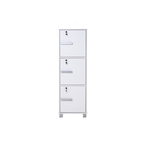 Naomi 3 Door Storage Cabinet W/Lock(White)