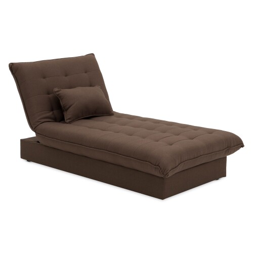 Kolby Storage Chaise Bed (Fabric Brown)