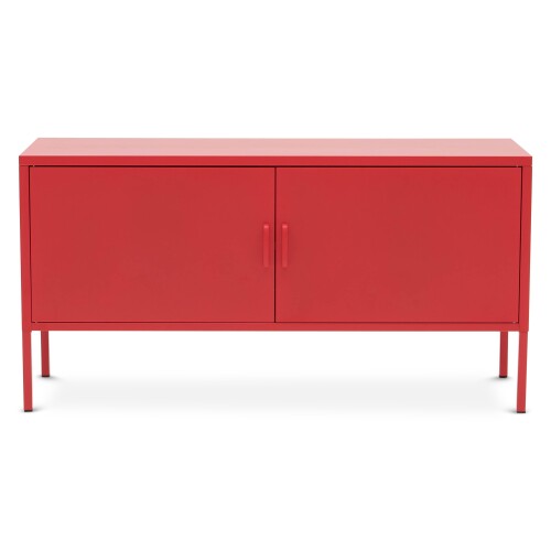Kecia Metal Side Cabinet (Red)