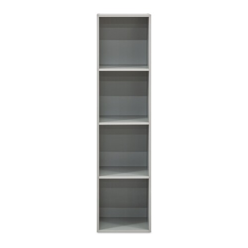 Acadia 4 Tier Bookshelf in Light Grey