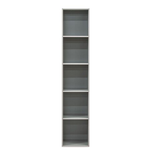 Acadia 5 Tier Bookshelf in Light Grey	