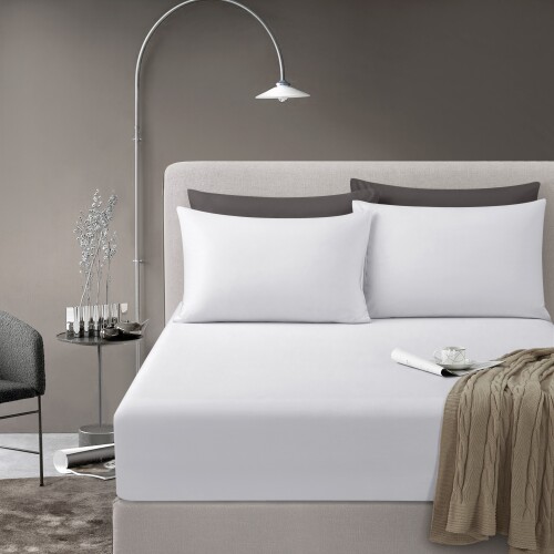 FyneLinen Egyptian Cotton 950TC Hotel Collection Fitted Sheet Set (White)