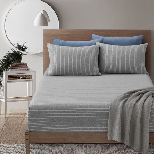 Bedding Day Jersey Cotton 800TC Fitted Sheet Set - Malka (Grey)