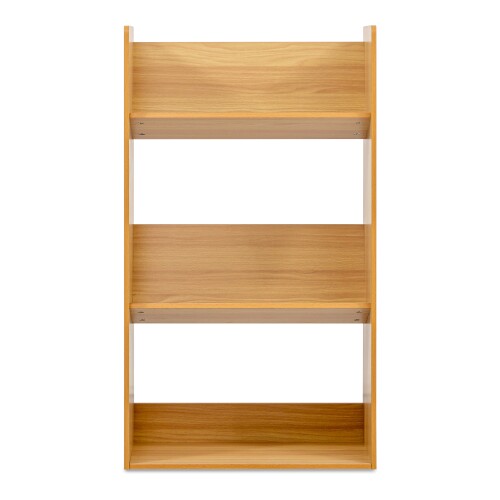 Hugo 3 Tier Tilted Bookshelf in Beech Oak