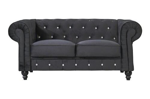 Allegra 2-Seater Chesterfield Sofa (Black)