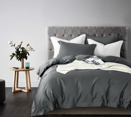 FyneLinen 100% Pima Cotton 900TC Bed Set (Charcoal)