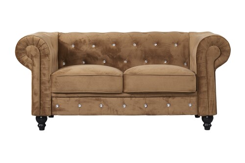 Allegra 2-Seater Chesterfield Sofa (Brown)