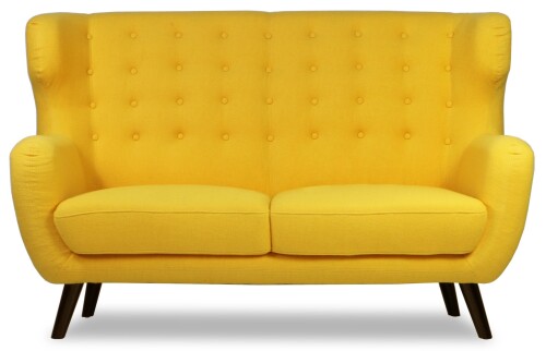 Replica WingBack Designer 2 Seater Sofa (Yellow)