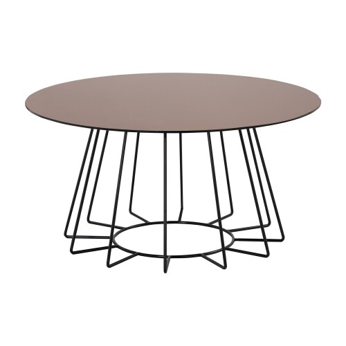 Cyrus Round Coffee Table w/ Glass Top