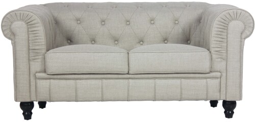 Benjamin Classical 2 Seater Fabric Sofa (Beige)