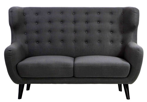 Replica WingBack Designer 2 Seater Sofa (Charcoal)
