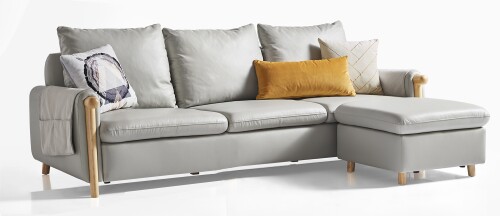 Joules 3 Seater Sofa with Ottoman (Light Grey)
