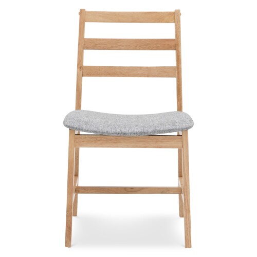 Titus Dining Chair Natural with Grey Cushion 