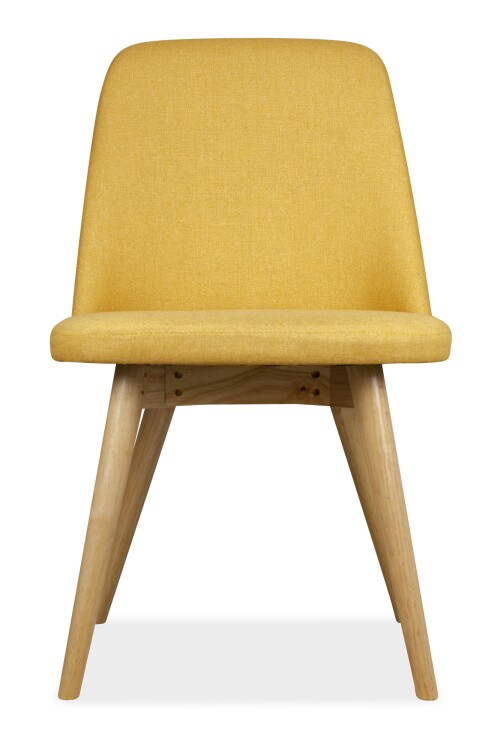 Hera Dining Chair Natural with Yellow Cushion 