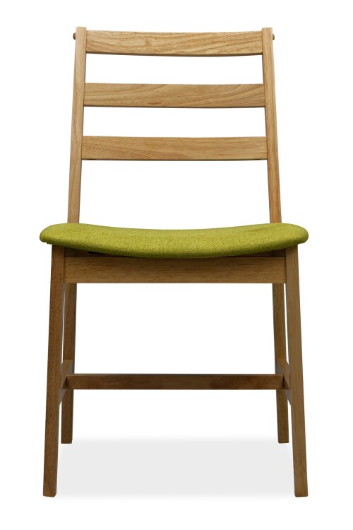 Titus Dining Chair Natural with Green Cushion 