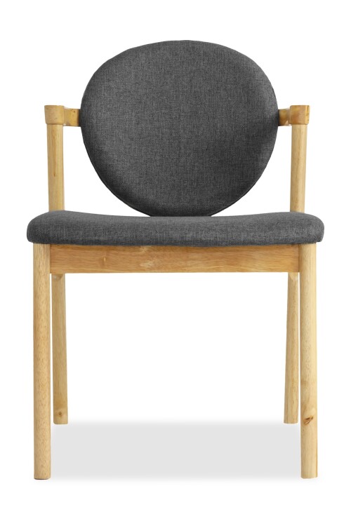 Ronny Dining Chair Natural with Dark Grey Cushion 