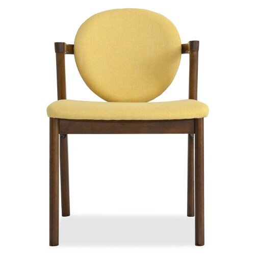 Ronny Dining Chair Walnut with Yellow Cushion 
