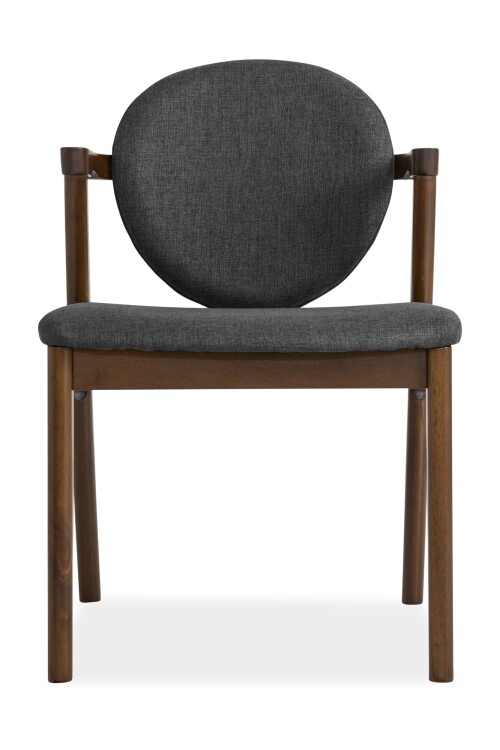 Ronny Dining Chair Walnut with Dark Grey Cushion 