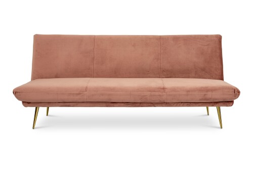 Nissa 3 Seater Sofa Bed in Pink Velvet