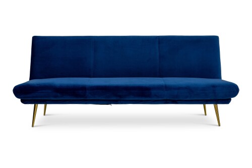 Nissa 3 Seater Sofa Bed in Blue Velvet