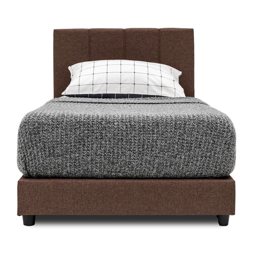 Leia Single Fabric Bed Frame Brown