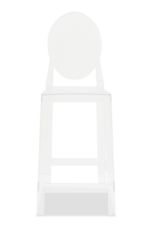 Designer Replica Louis Ghost Bar Stool with Foot Rests (Transparent )