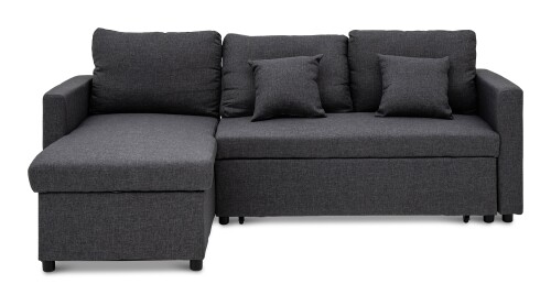 Kylene Storage L-Shape Sofa Bed (Fabric Grey)