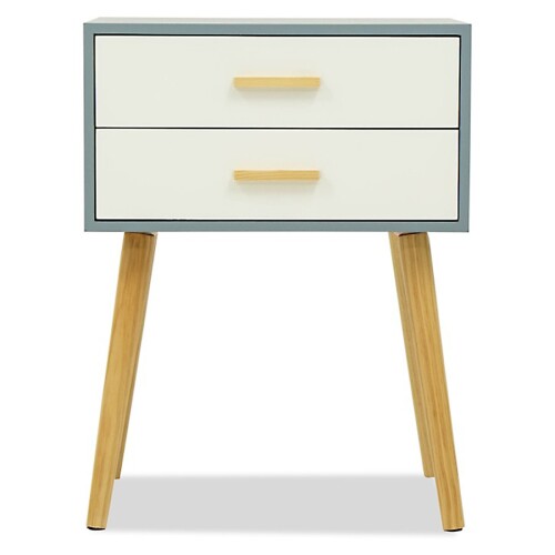  Agnus Side Table 2 (Dim Blue Base with White Drawers)